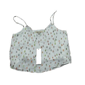 NWT Anthropologie Lenon Womens Cropped Top Sleeveless V-Neck Lined White Size XS